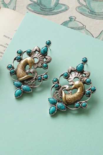 Buy Sangeeta Boochra Gold Plated Peacock Motif Earrings Online at Aza Fashions Buy_Sangeeta Boochra_Gold Plated Peacock Motif Earrings _Online_at_Aza_Fashions