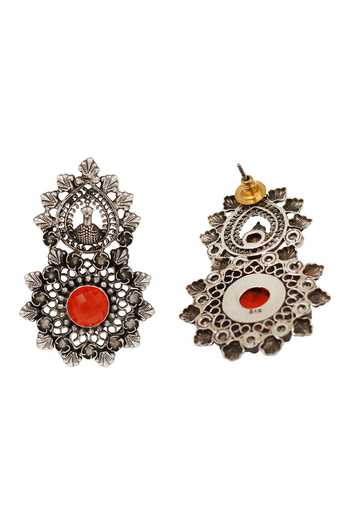 Sangeeta Boochra Artisan Peacock Oxidised Earrings 