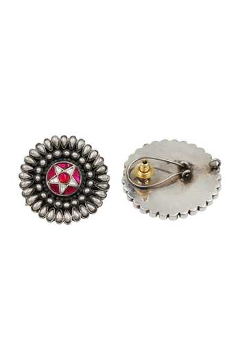 Sangeeta Boochra Artisan Oxidised Kundan Earrings 