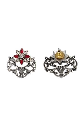 Sangeeta Boochra Artisan Floral Kundan Earrings 
