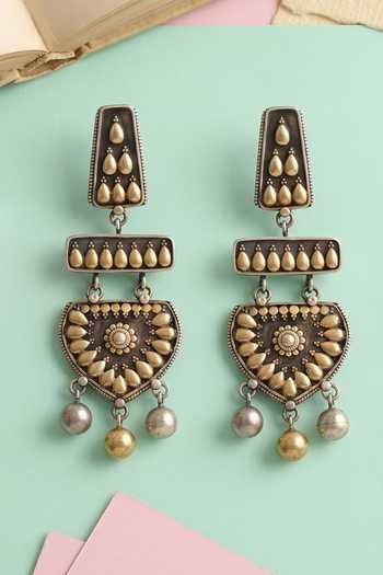 Sangeeta Boochra Handcrafted Dual Plated Tribal Earrings 