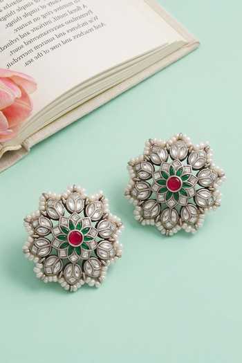 Sangeeta Boochra Artisan Kundan Stud Earrings 