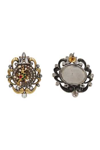 Sangeeta Boochra Bird Motif Dual-Plated Kundan Earrings 