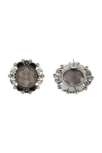 Sangeeta Boochra Artisan Floral Oxidised Earrings 
