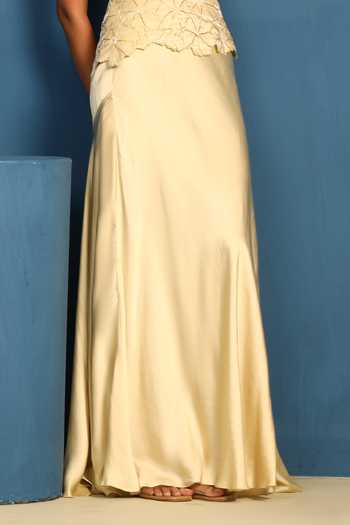 Vedangi Agarwal Gold Georgette, Satin City Love Bias Skirt Online at Aza Fashions Vedangi Agarwal_Gold Georgette, Satin City Love Bias Skirt _Online_at_Aza_Fashions
