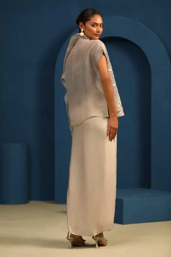 Vedangi Agarwal Moon Flower Draped Skirt 