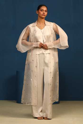 Vedangi Agarwal Silken Shadows Pant & Handwork Jacket Set 