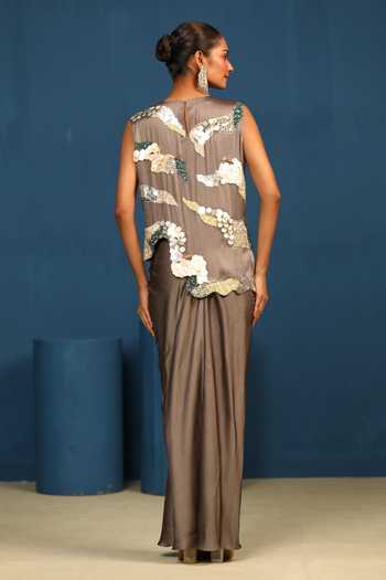 Vedangi Agarwal Velvet Eclipse Draped Skirt 