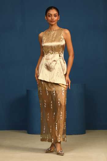 Vedangi Agarwal After Glow Handwork Straight Side Slit Skirt 