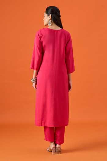 Khwaab By Sanjana Lakhani Chanderi Embroidered Kurta Set 