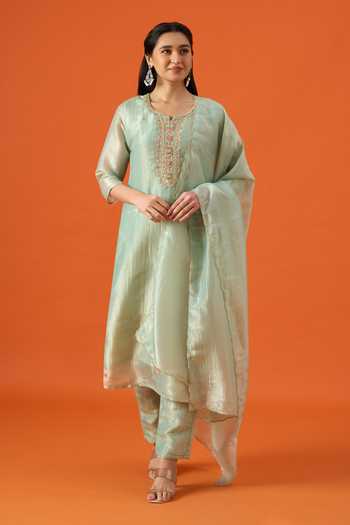 Khwaab By Sanjana Lakhani Neckline Embroidered Kurta Set 