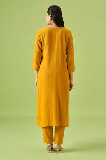 Khwaab By Sanjana Lakhani Voltex Neckline Embroidered Kurta Set 