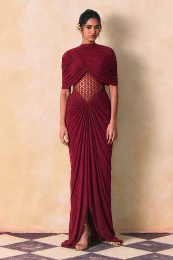 Zwaan Thea Draped Embellished Gown 