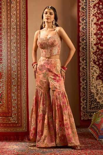 Samyukta Singhania Hand Embroidered Blouse Sharara Set