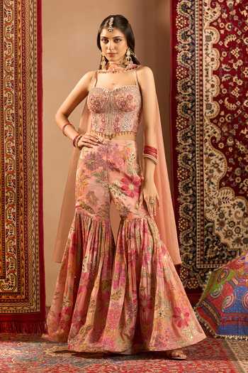 Samyukta Singhania Hand Embroidered Blouse Sharara Set