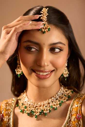 Shop_Samyukta Singhania_Orange Georgette V-neck Floral Print And Embroidered Lehenga Set 