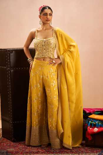 Samyukta Singhania Floral Woven Brocade Palazzo Set 