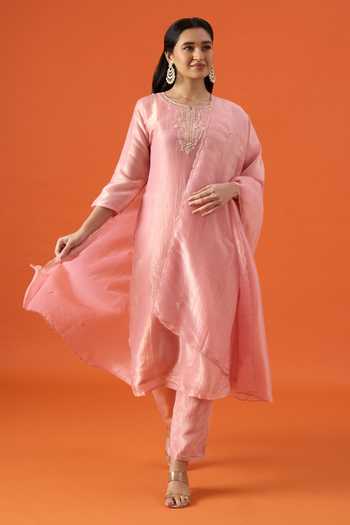 Khwaab By Sanjana Lakhani Neckline Embroidered Kurta Set 