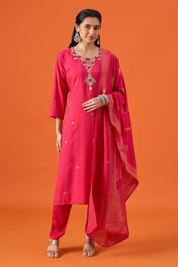 Khwaab By Sanjana Lakhani Chanderi Embroidered Kurta Set 