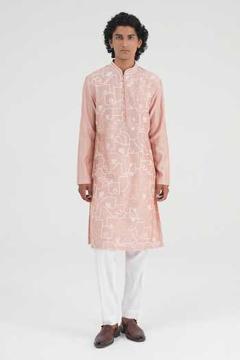 Dhruv Vaish Classic Embroidered Kurta Set 