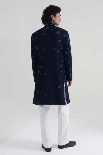 Dhruv Vaish Embroidered Pintuck Sherwani Set