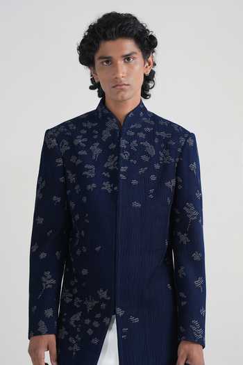 Buy Dhruv Vaish Gold Silk Embroidered Pintuck Sherwani Set Online at Aza Fashions Buy_Dhruv Vaish_Gold Silk Embroidered Pintuck Sherwani Set _Online_at_Aza_Fashions