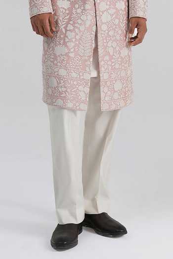 Dhruv Vaish Pink Silk, Cotton Embroidered Sherwani Set Online at Aza Fashions Dhruv Vaish_Pink Silk, Cotton Embroidered Sherwani Set _Online_at_Aza_Fashions