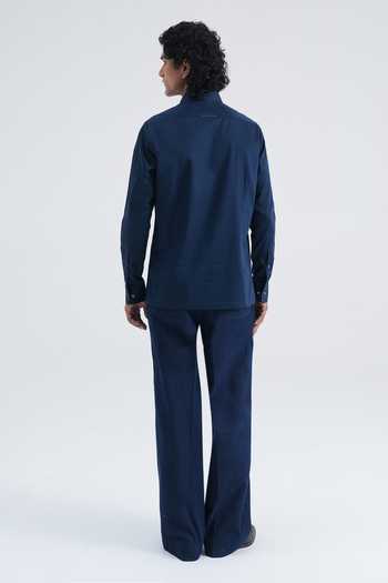 Dhruv Vaish Leather Stripe Shirt