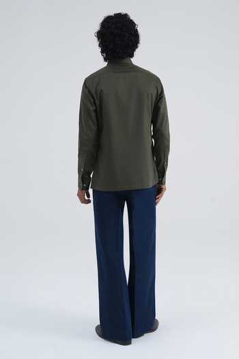 Dhruv Vaish Leather Stripe Shirt 