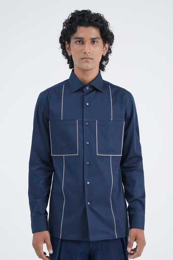 Dhruv Vaish Piped Cotton Satin Shirt
