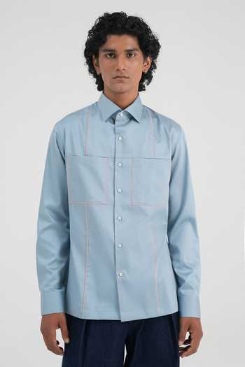 Dhruv Vaish Piped Cotton Satin Shirt