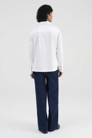 Dhruv Vaish Embroidered Drop-Shoulder Cotton Satin Shirt