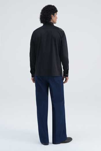 Dhruv Vaish Panelled Embroidered Cotton Satin Shirt