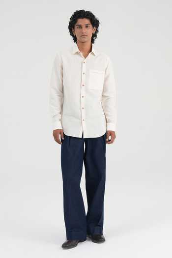 Buy Dhruv Vaish Ivory , Linen, Handloom Statement Pocket Shirt Online at Aza Fashions Buy_Dhruv Vaish_Ivory , Linen, Handloom Statement Pocket Shirt _Online_at_Aza_Fashions