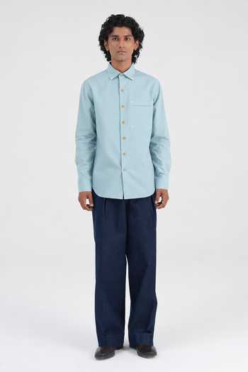 Buy Dhruv Vaish Blue , Linen, Handloom Statement Pocket Shirt Online at Aza Fashions Buy_Dhruv Vaish_Blue , Linen, Handloom Statement Pocket Shirt _Online_at_Aza_Fashions