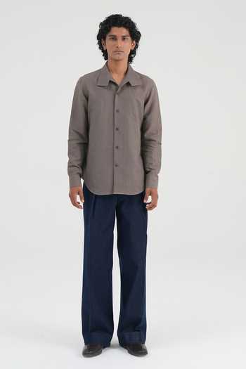 Buy Dhruv Vaish Grey , Linen, Handloom Hammer Collar Shirt Online at Aza Fashions Buy_Dhruv Vaish_Grey , Linen, Handloom Hammer Collar Shirt _Online_at_Aza_Fashions