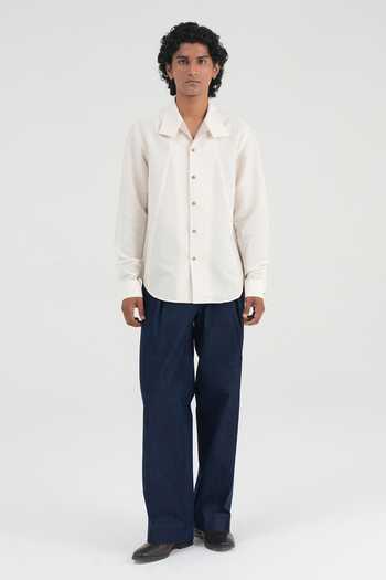 Buy Dhruv Vaish Linen, Handloom Cotton Hammer Collar Shirt Online at Aza Fashions Buy_Dhruv Vaish_Linen, Handloom Cotton Hammer Collar Shirt _Online_at_Aza_Fashions