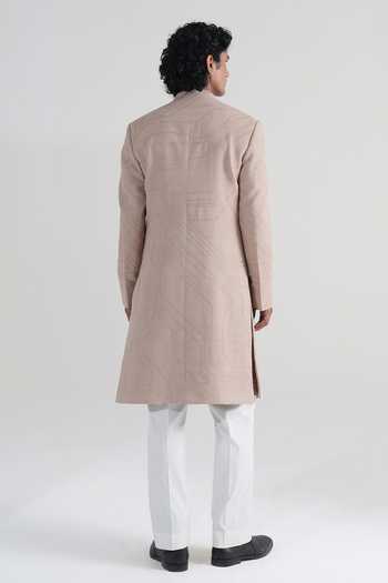 Dhruv Vaish Geometric Tonal Embroidered Sherwani Set
