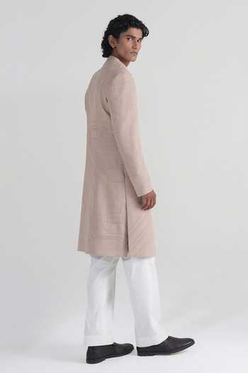 Dhruv Vaish Pink Silk Geometric Tonal Embroidered Sherwani Set Online at Aza Fashions Dhruv Vaish_Pink Silk Geometric Tonal Embroidered Sherwani Set _Online_at_Aza_Fashions