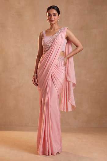 Ellemora Fashions Rose Couture Pre-Draped Saree With Blouse 