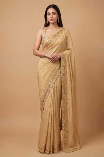 Ellemora Fashions Golden Heritage Saree With Blouse 