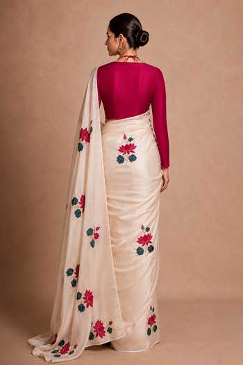 Ellemora Fashions Royal Lotus Saree Set With Jacket 