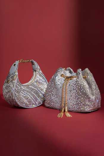 Buy House Of Bio Silver Nora Velvet Midi Bag Online at Aza Fashions Buy_House Of Bio_Silver Nora Velvet Midi Bag _Online_at_Aza_Fashions