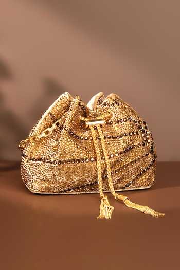 House Of Bio Gold Aura Dark Midi Bucket Bag Online at Aza Fashions House Of Bio_Gold Aura Dark Midi Bucket Bag _Online_at_Aza_Fashions