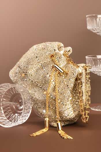 House Of Bio Aura Gold Midi Bucket Bag 