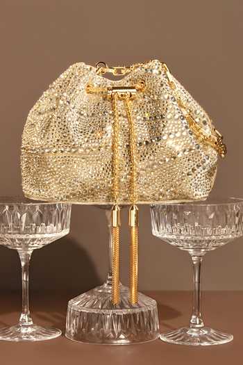 House Of Bio Aura Gold Midi Bucket Bag 