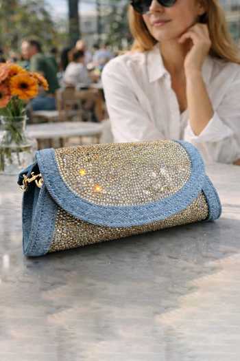 House Of Bio_Blue Quinn Light Denim Bag _Online_at_Aza_Fashions