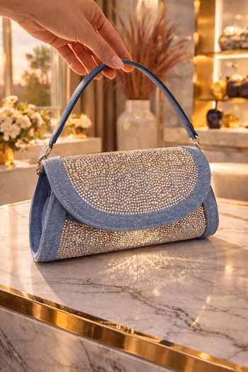 Buy_House Of Bio_Blue Quinn Light Denim Bag _Online_at_Aza_Fashions