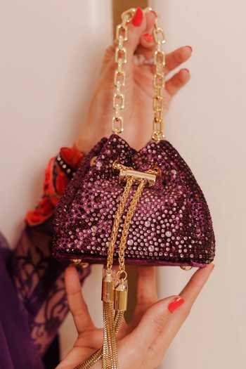 House Of Bio Noor Violet Mini Bucket Bag 