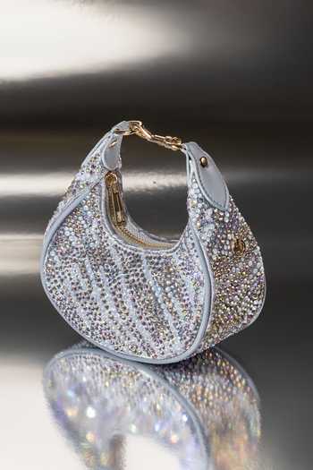 House Of Bio Emily Silver Mini Moon Bag 